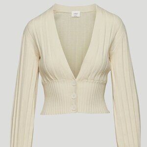 Aritzia Plunge Front Cardigan Cream Colour